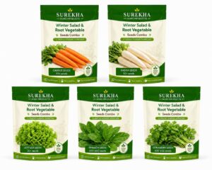 Surekha Agro Winter Salad and Root Vegetable Seeds Combo