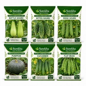 Surekha Agro Gourd and Climber Vegetable Seeds Combo – 6 Varieties