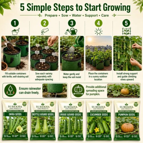 Surekha Agro Monsoon Vegetable Garden Seeds Combo - Image 5