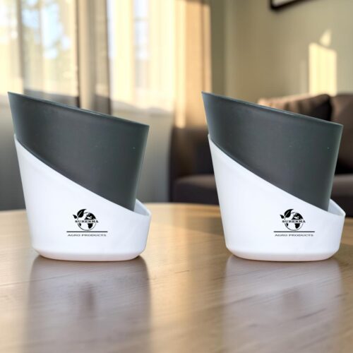 71ug4bRf05L.jpg Surekha Agro Products Self Watering Oval Pots for Indoor Plants, Pack of 2 | Plastic Planters with Water Reservoir | Decorative Flower Pots for Home, Balcony, Office & Tabletop Plants(Black and Black)